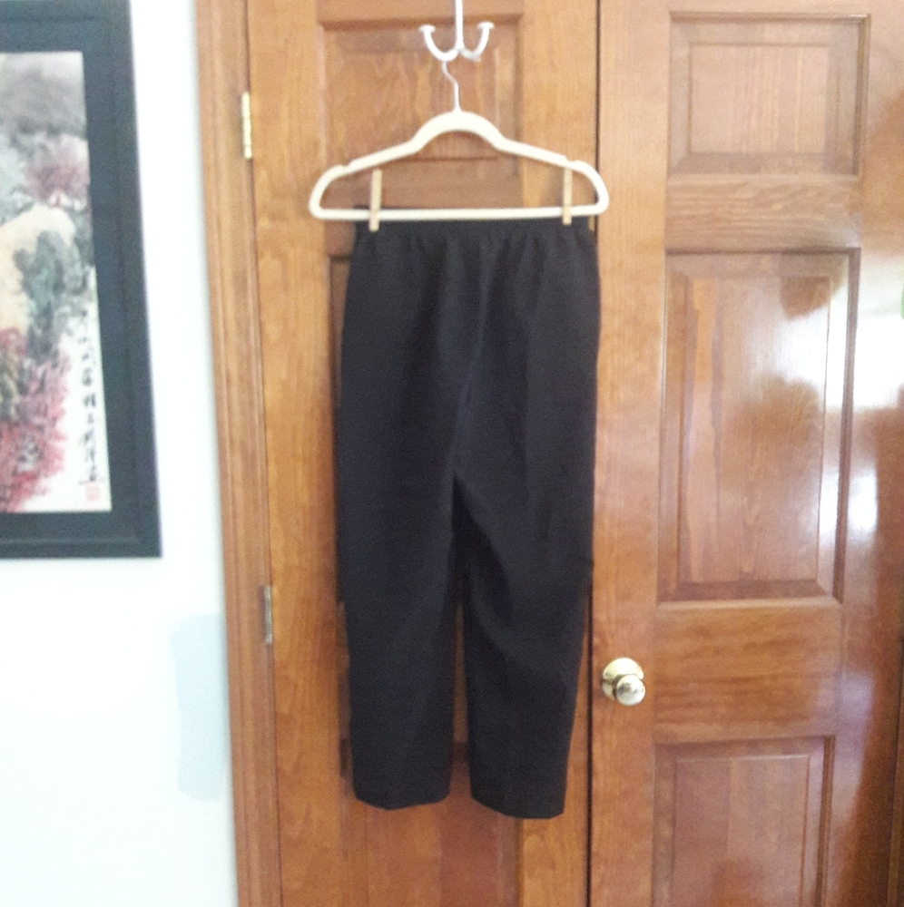 90s Vintage Black High Waist Trousers Petite Fall Vibes Rockabilly Pinup - Picture 8 of 11